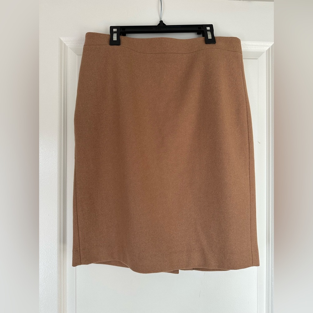 Jcrew pencil skirt in tan wool